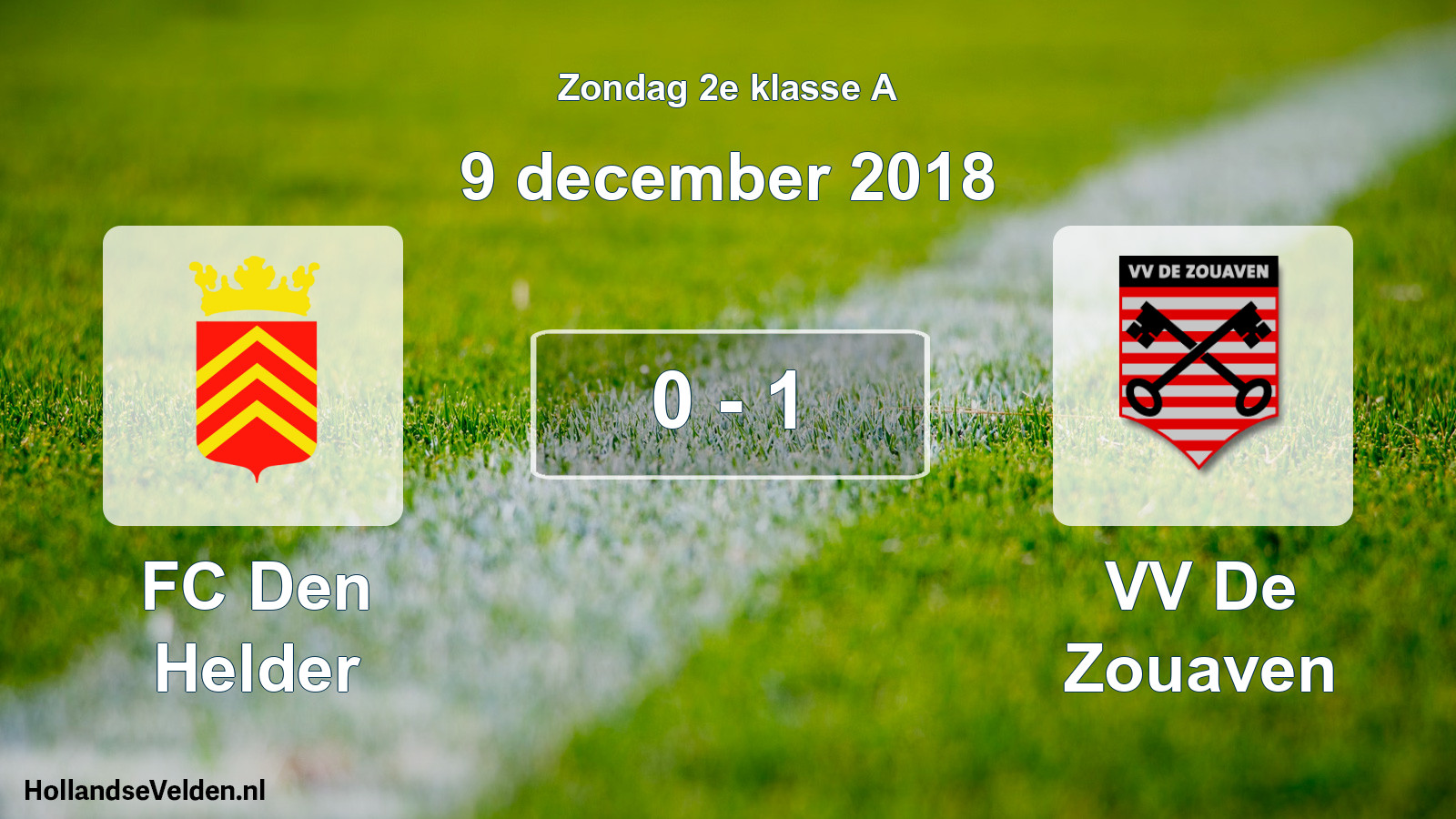Total number of matches played: FC Den Helder - VV De Zouaven 0 - 1 (9 December 2018)
