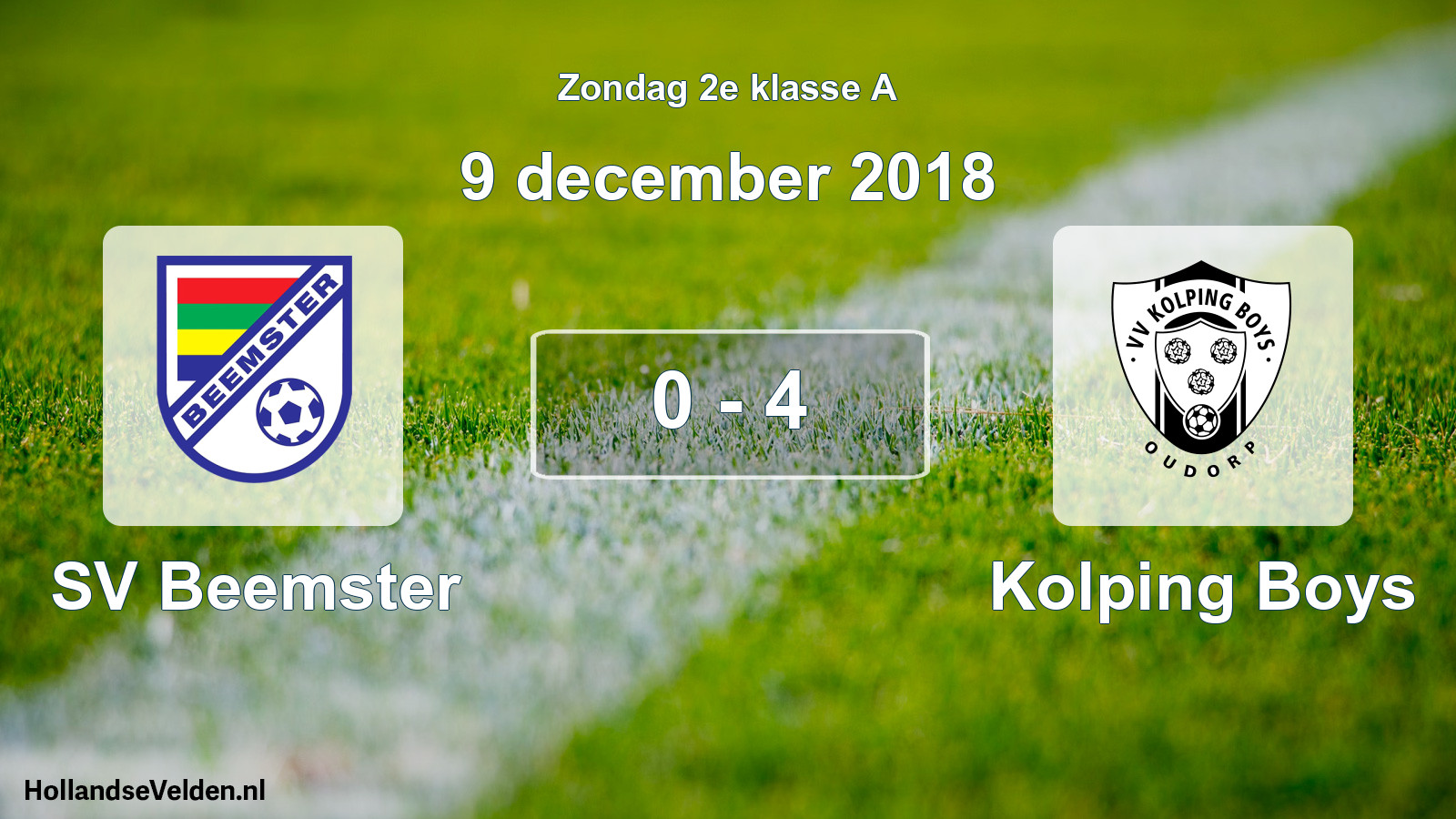 Total number of matches played: SV Beemster - Kolping Boys 0 - 4 (9 December 2018)