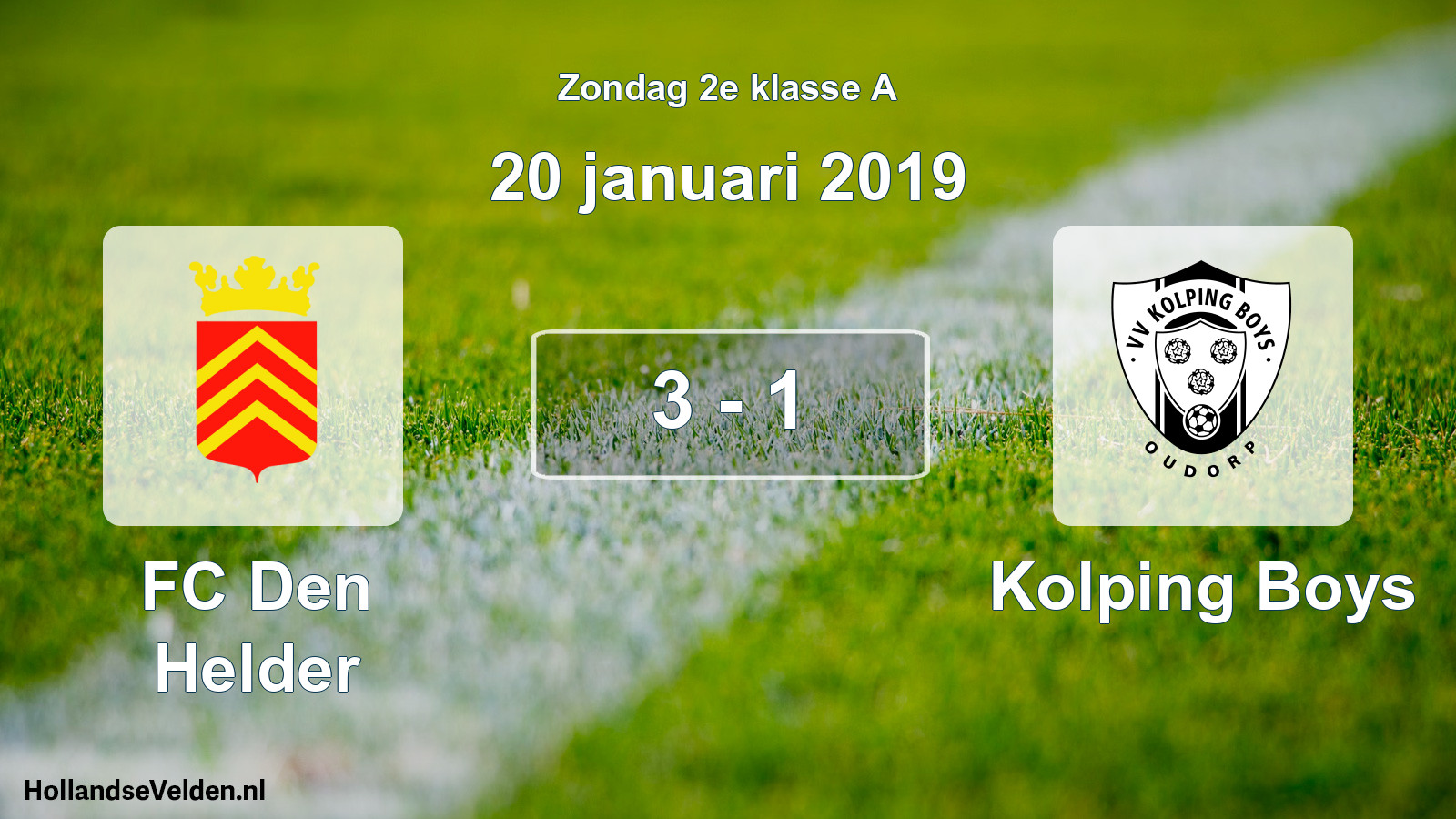 Total number of matches played: FC Den Helder - Kolping Boys 3 - 1 (20 January 2019)