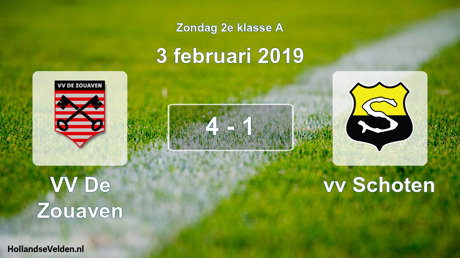 Total number of matches played: VV De Zouaven - vv Schoten 4 - 1 (3 February 2019)