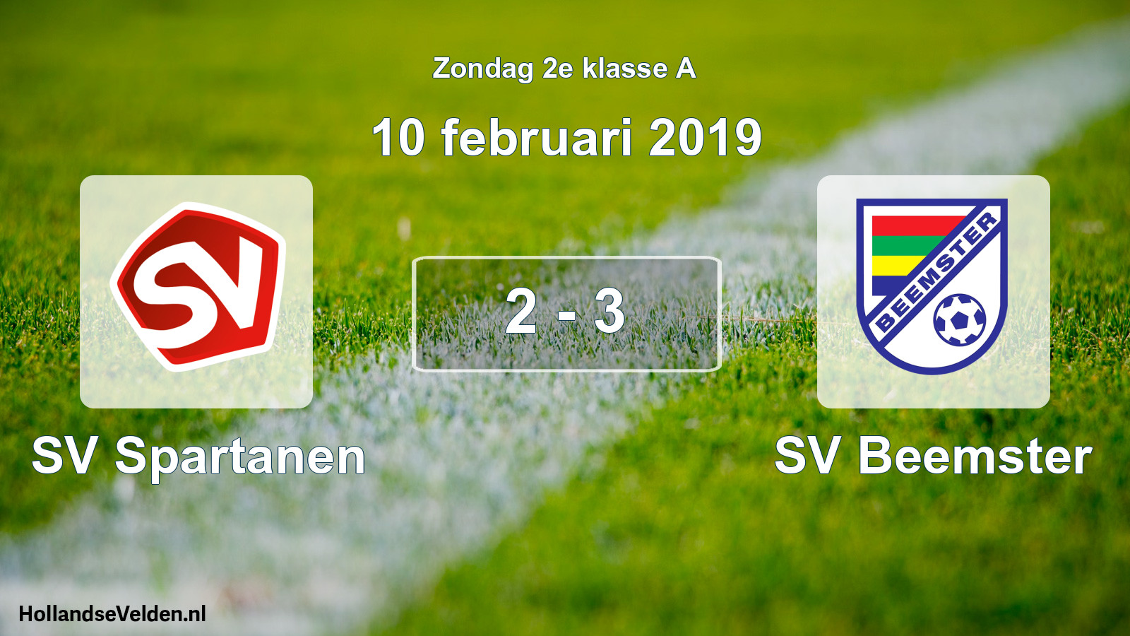 Total number of matches played: SV Spartanen - SV Beemster 2 - 3 (10 February 2019)