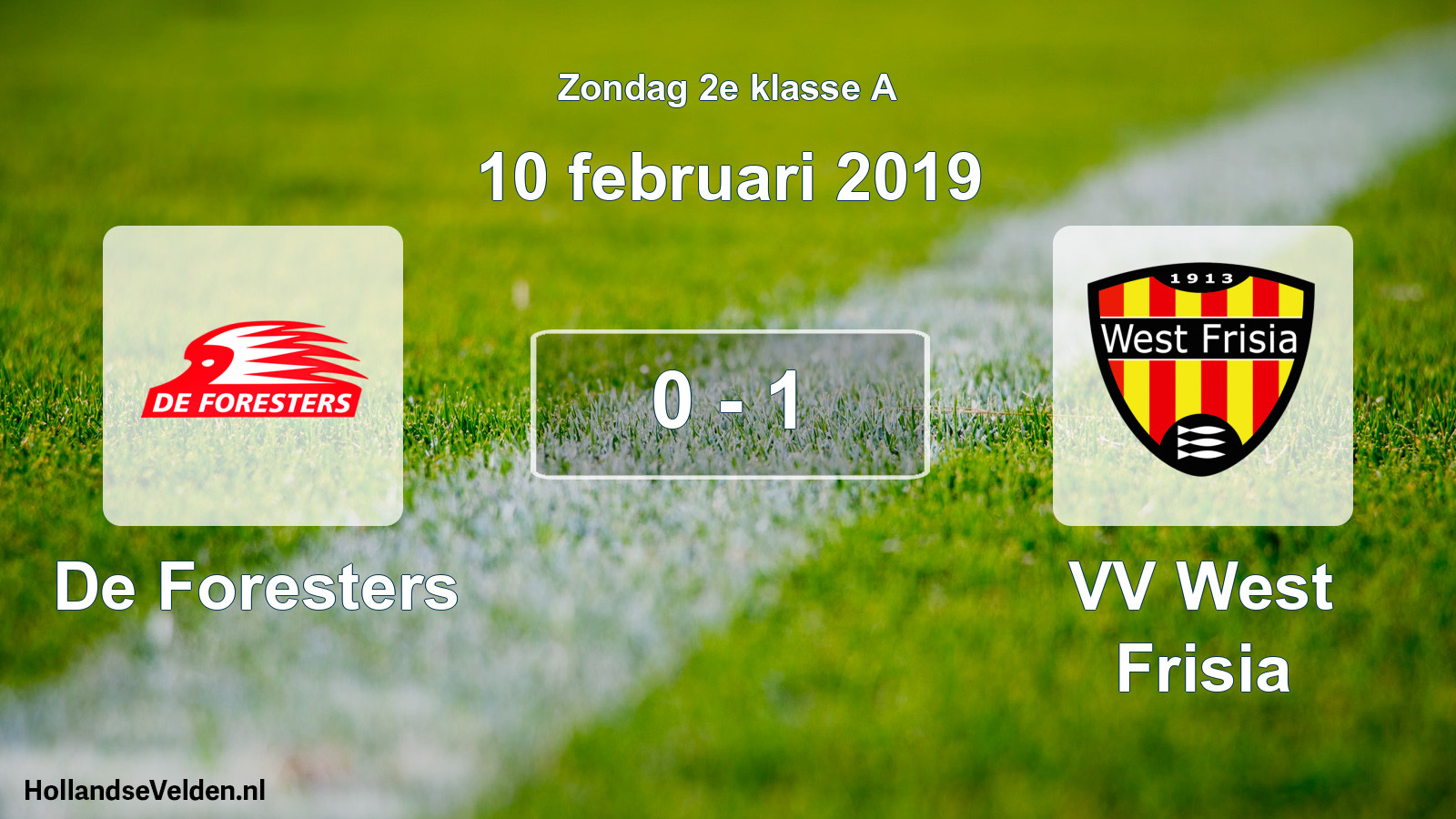 Total number of matches played: De Foresters - VV West Frisia 0 - 1 (10 February 2019)