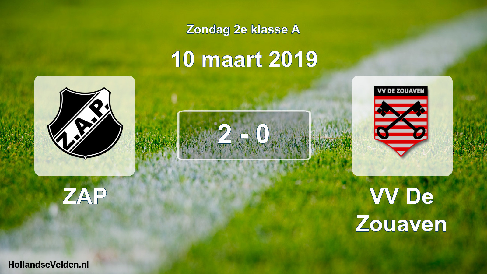 Total number of matches played: ZAP - VV De Zouaven 2 - 0 (10 March 2019)