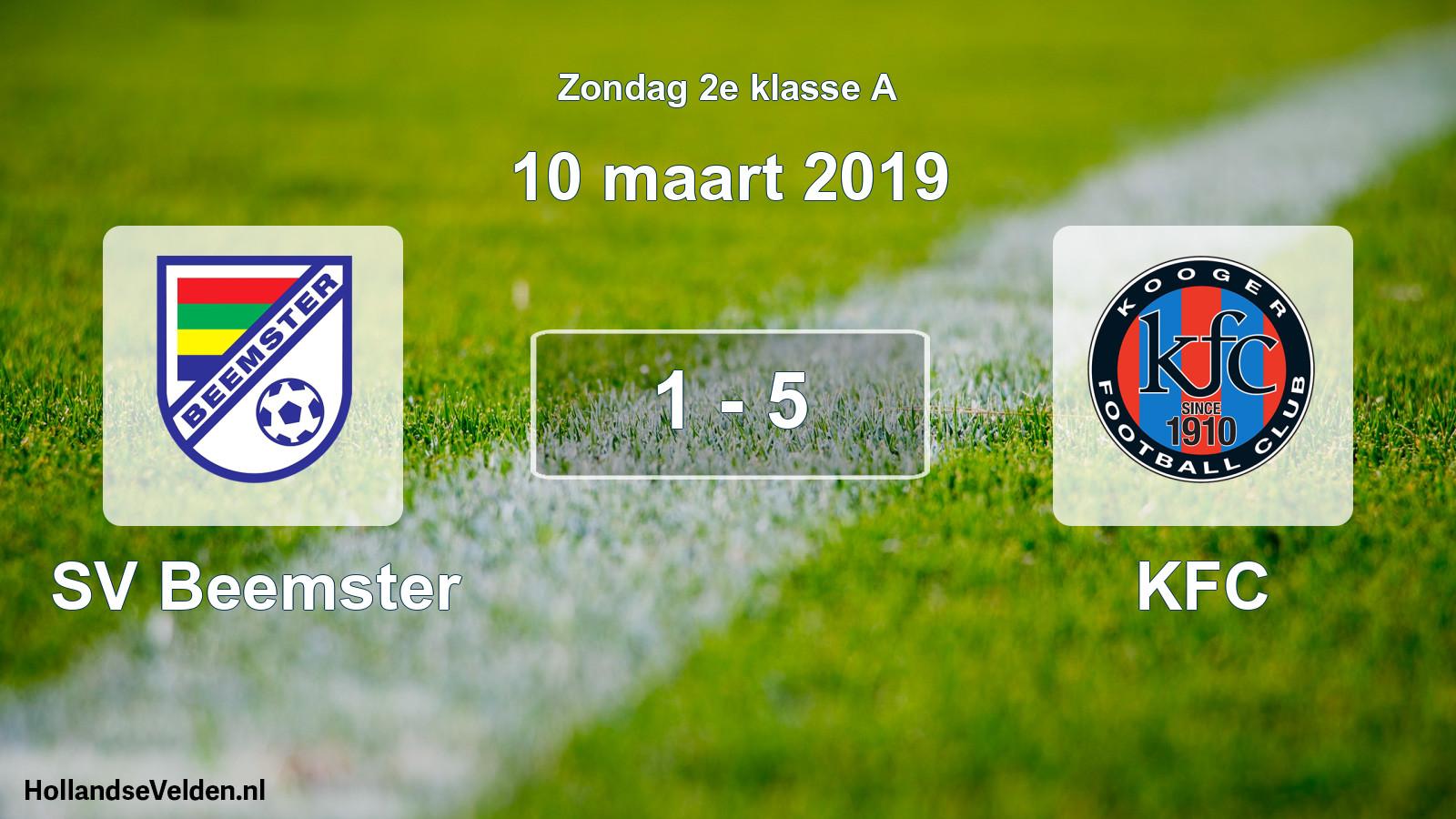 Total number of matches played: SV Beemster - KFC 1 - 5 (10 March 2019)