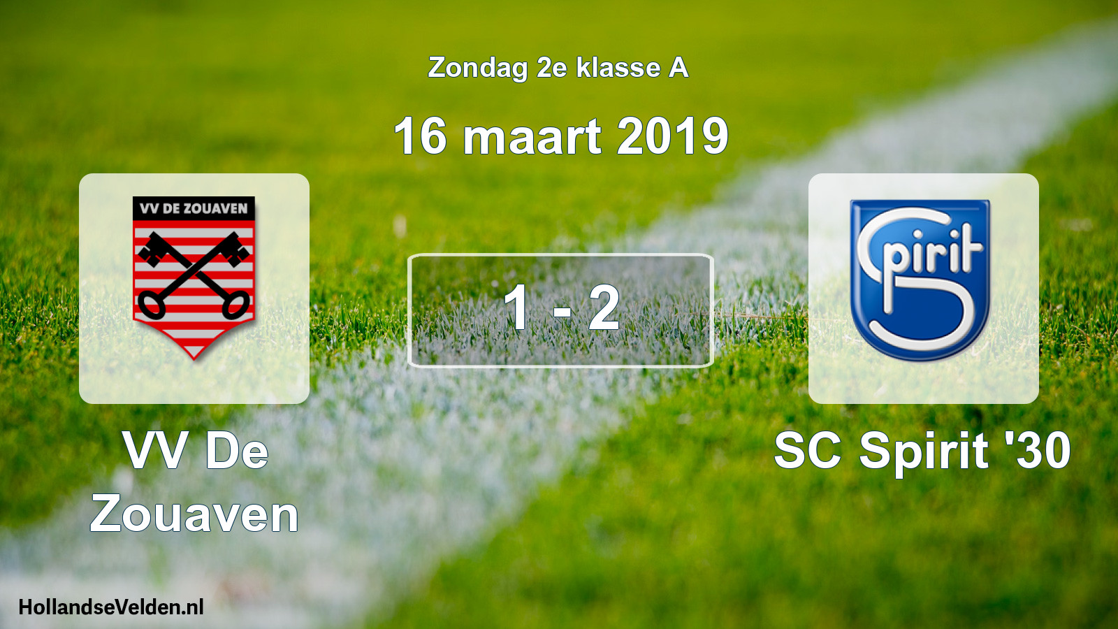 Total number of matches played: VV De Zouaven - SC Spirit '30 1 - 2 (16 March 2019)