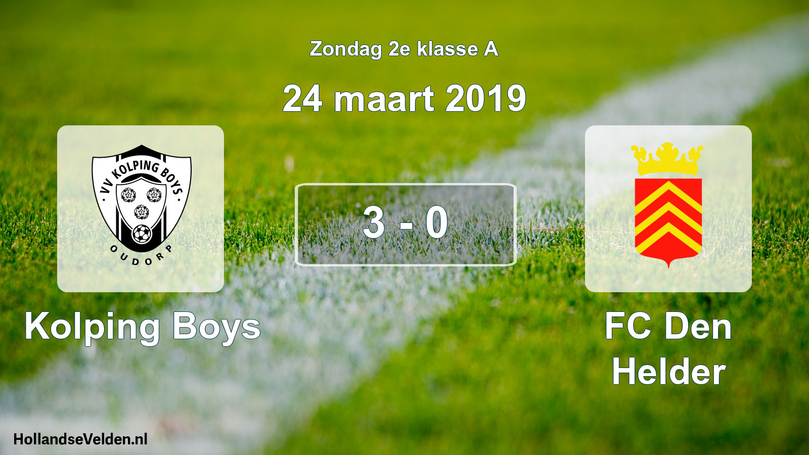 Total number of matches played: Kolping Boys - FC Den Helder 3 - 0 (24 March 2019)