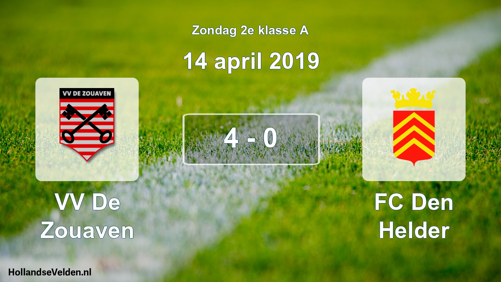 Total number of matches played: VV De Zouaven - FC Den Helder 4 - 0 (14 April 2019)