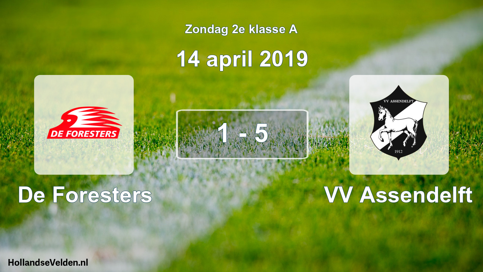Total number of matches played: De Foresters - VV Assendelft 1 - 5 (14 April 2019)
