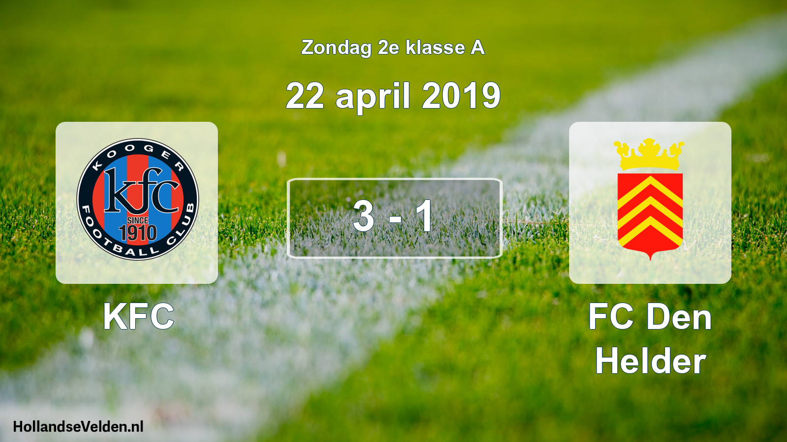 Total number of matches played: KFC - FC Den Helder 3 - 1 (22 April 2019)