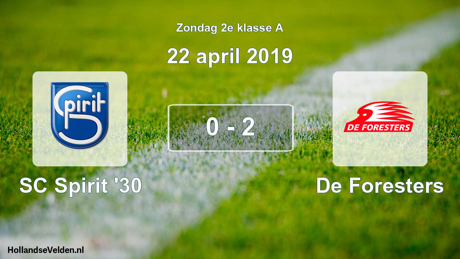 Total number of matches played: SC Spirit '30 - De Foresters 0 - 2 (22 April 2019)