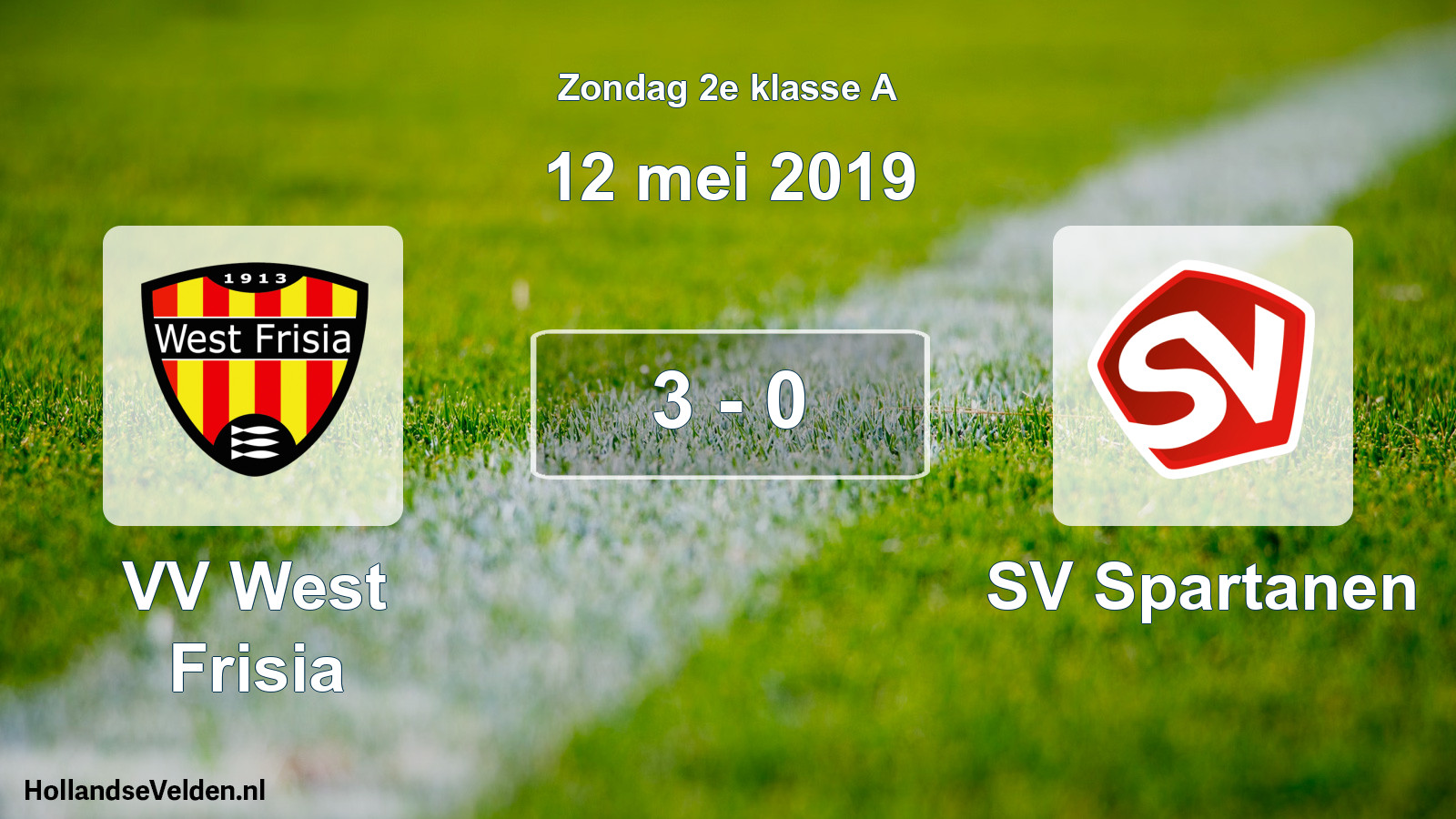 Total number of matches played: VV West Frisia - SV Spartanen 3 - 0 (12 May 2019)