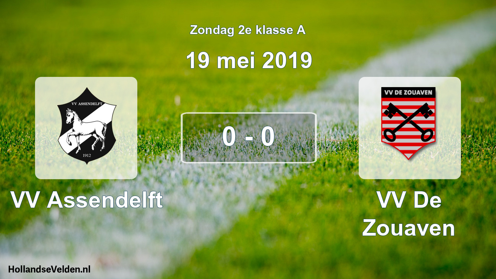 Total number of matches played: VV Assendelft - VV De Zouaven 0 - 0 (19 May 2019)