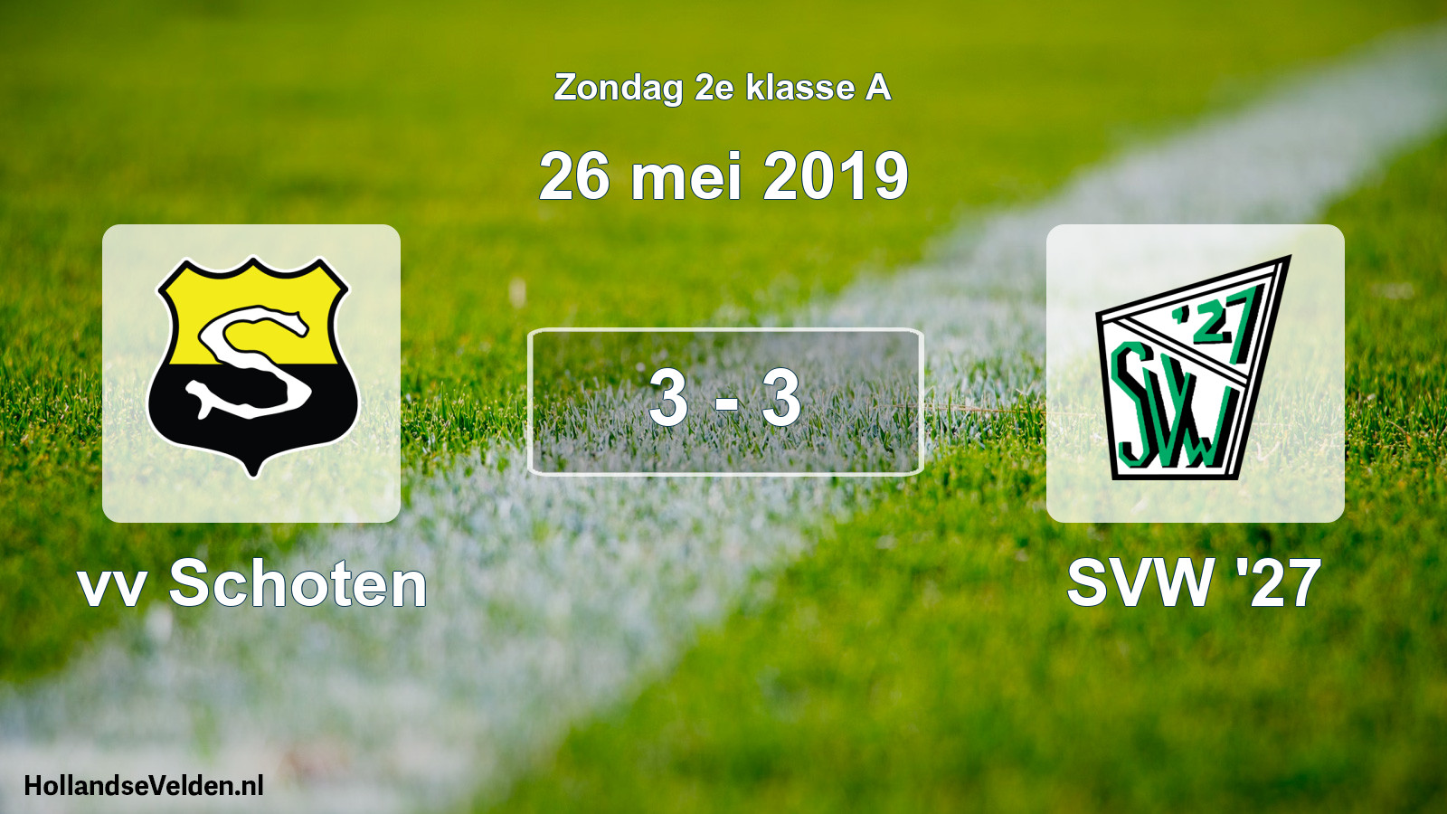 Total number of matches played: vv Schoten - SVW '27 3 - 3 (26 May 2019)