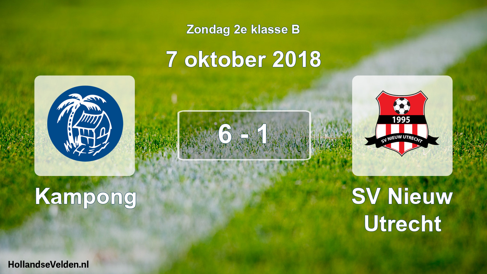Total number of matches played: Kampong - SV Nieuw Utrecht 6 - 1 (7 October 2018)