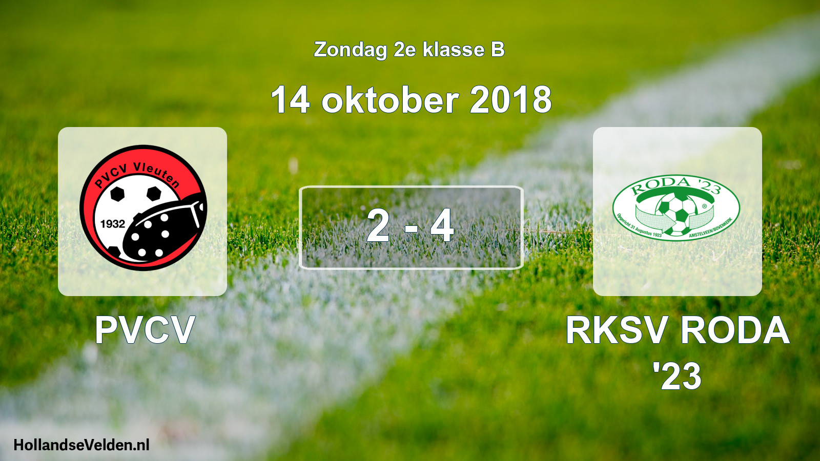 Total number of matches played: PVCV - RKSV RODA '23 2 - 4 (14 October 2018)