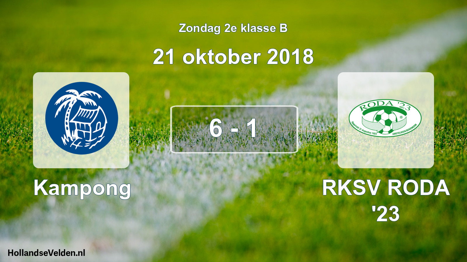 Total number of matches played: Kampong - RKSV RODA '23 6 - 1 (21 October 2018)
