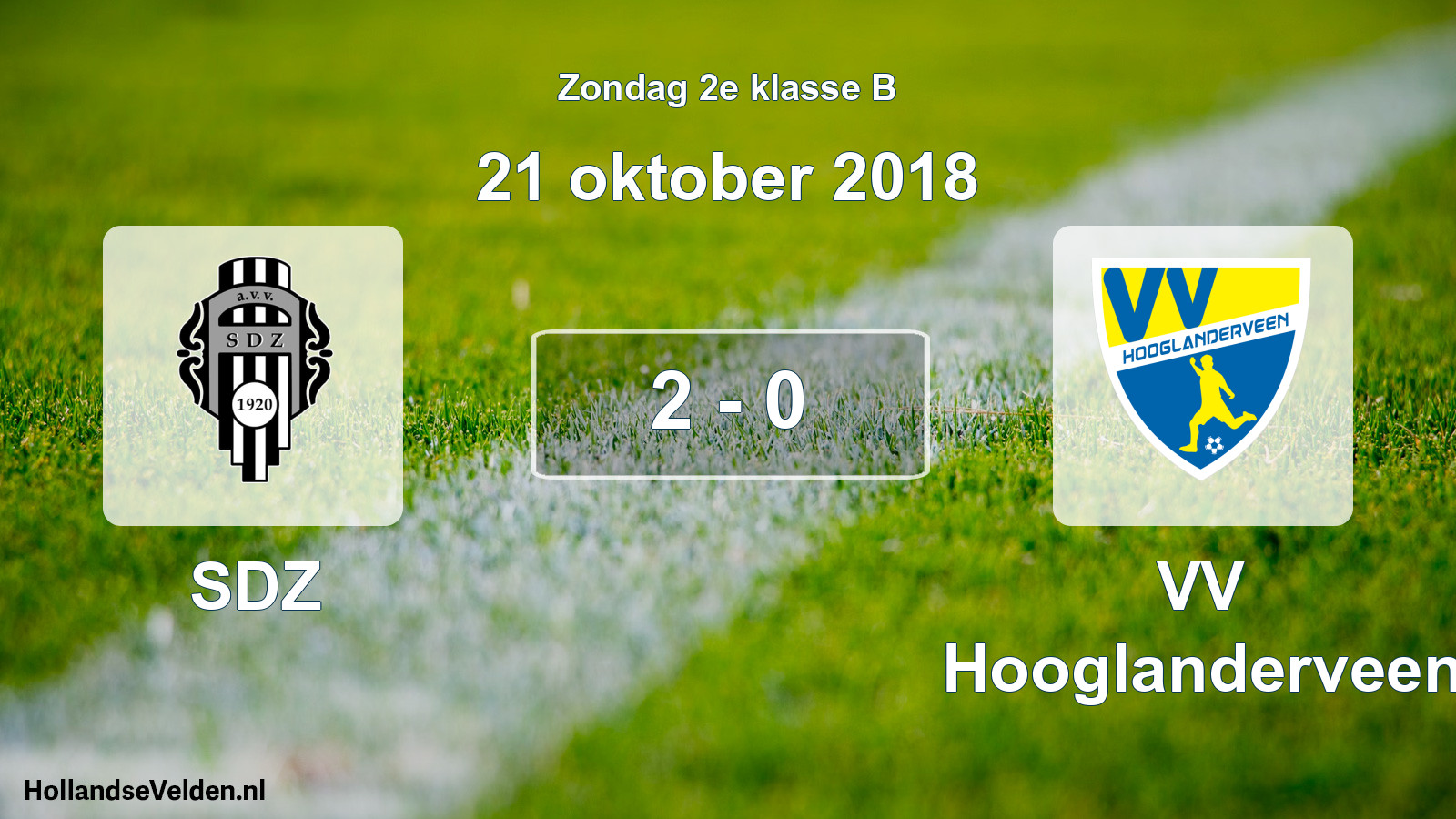 Total number of matches played: SDZ - VV Hooglanderveen 2 - 0 (21 October 2018)