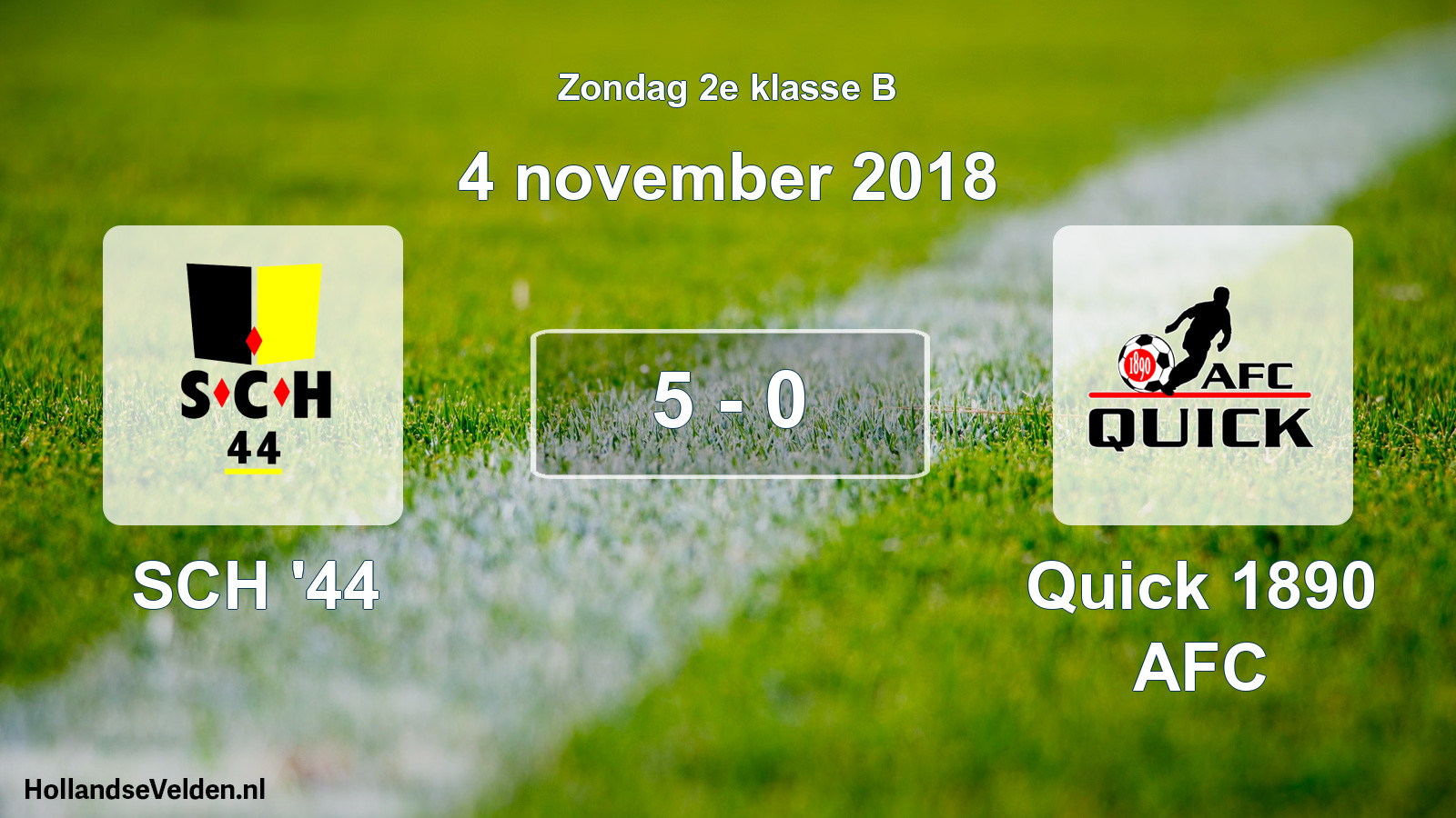 Total number of matches played: SCH '44 - Quick 1890 AFC 5 - 0 (4 November 2018)