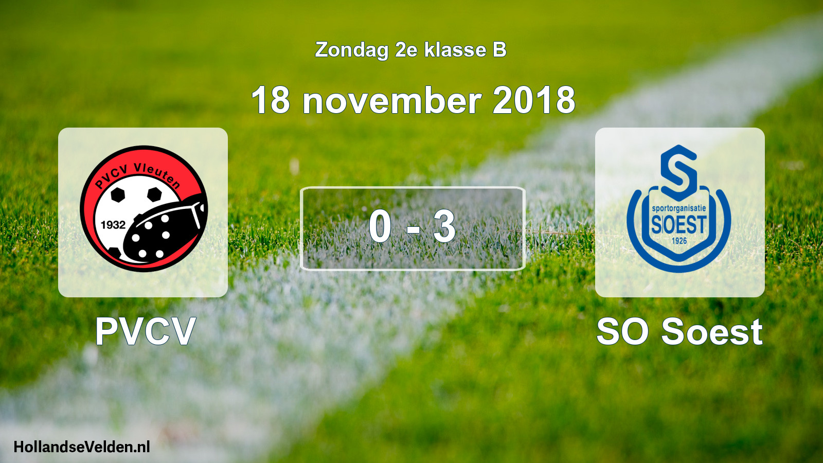 Total number of matches played: PVCV - SO Soest 0 - 3 (18 November 2018)