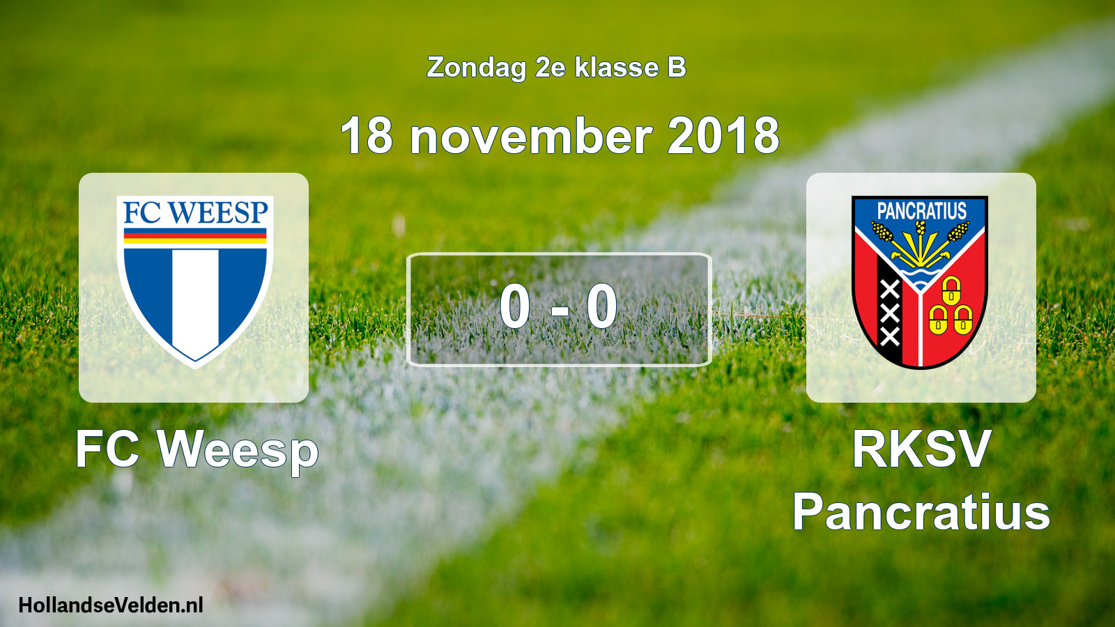 Total number of matches played: FC Weesp - RKSV Pancratius 0 - 0 (18 November 2018)