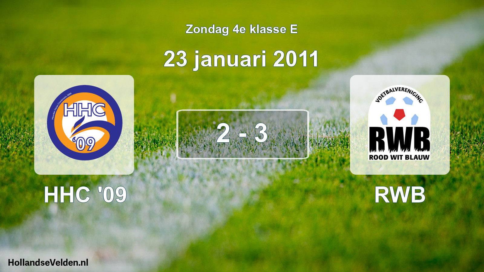 Total number of matches played: HHC '09 - RWB 2 - 3 (23 January 2011)
