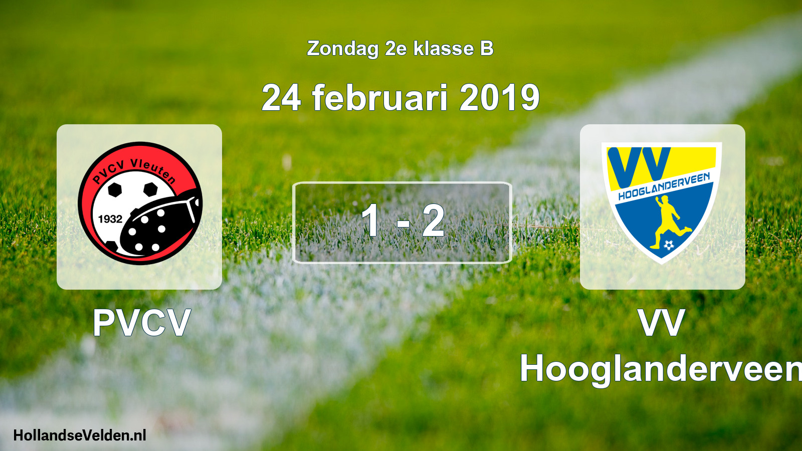 Total number of matches played: PVCV - VV Hooglanderveen 1 - 2 (24 February 2019)