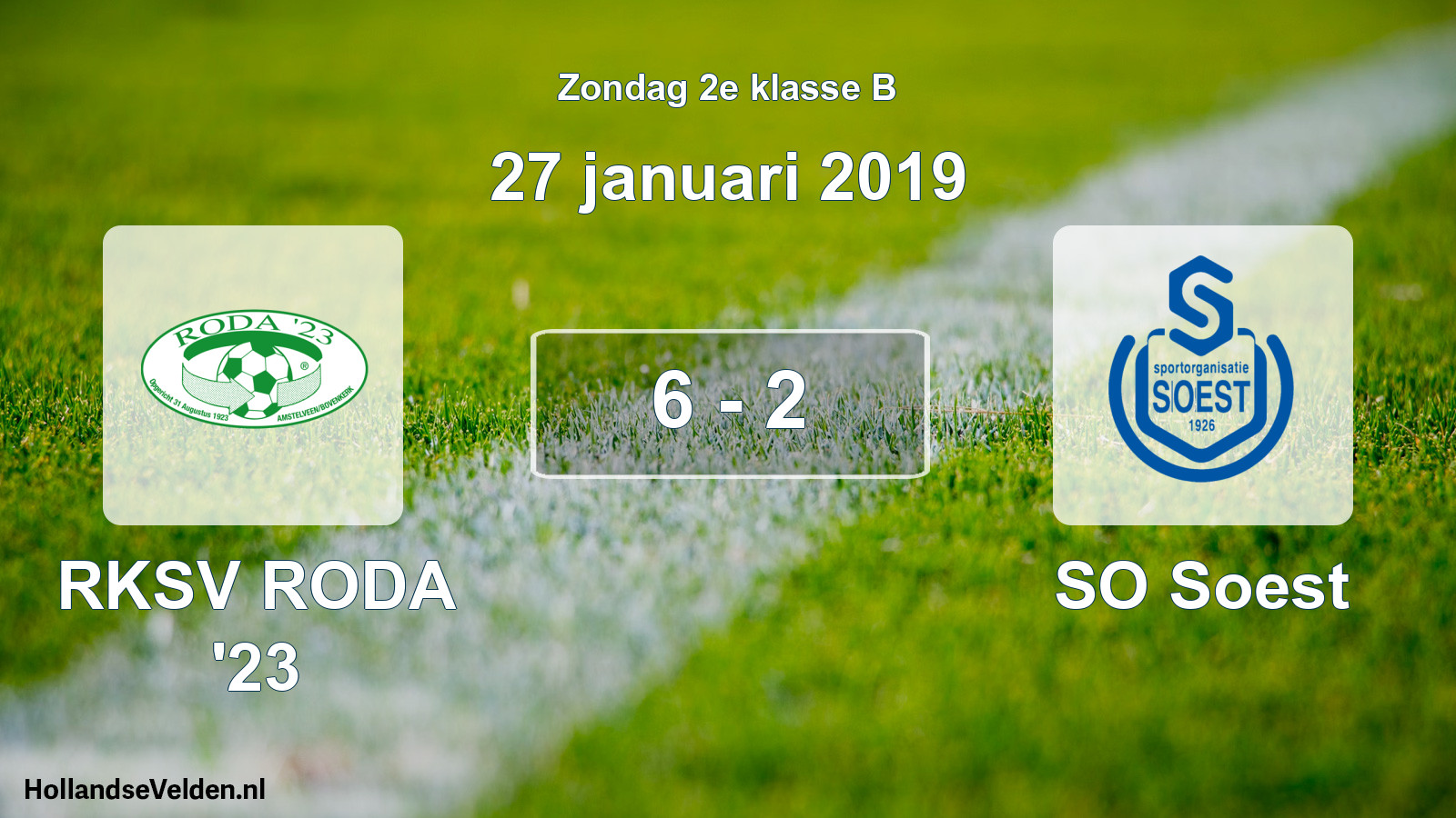 Total number of matches played: RKSV RODA '23 - SO Soest 6 - 2 (27 January 2019)
