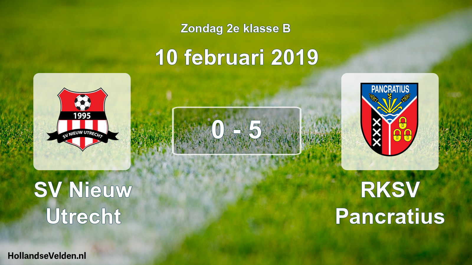 Total number of matches played: SV Nieuw Utrecht - RKSV Pancratius 0 - 5 (10 February 2019)