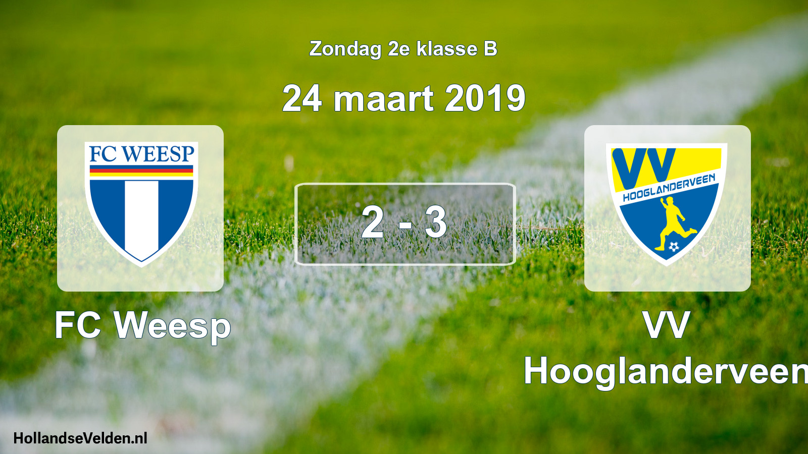 Total number of matches played: FC Weesp - VV Hooglanderveen 2 - 3 (24 March 2019)