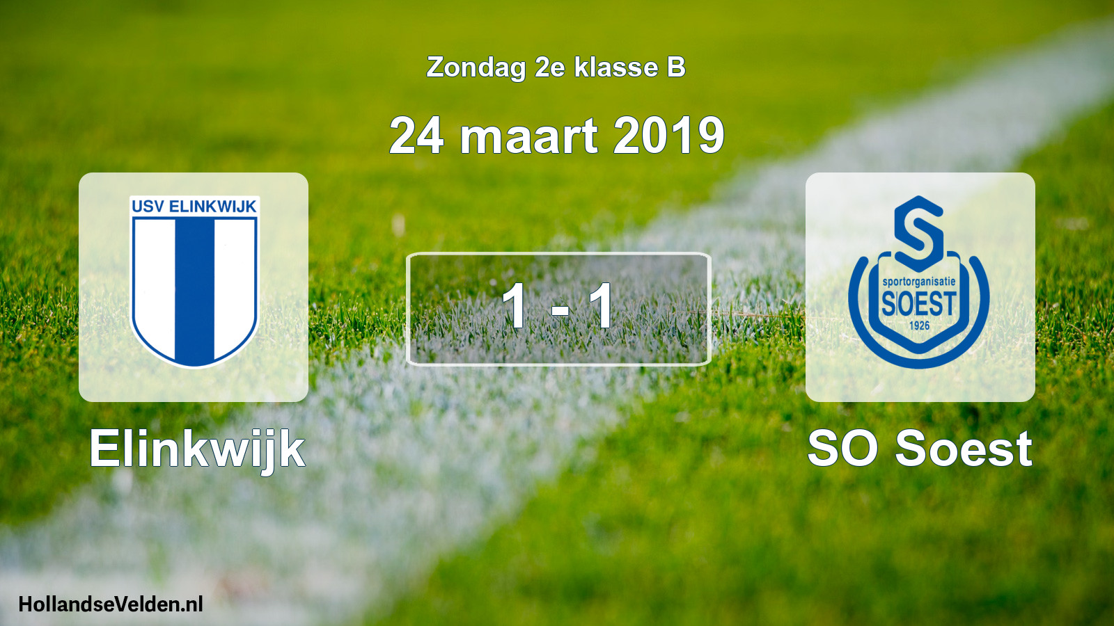 Total number of matches played: Elinkwijk - SO Soest 1 - 1 (24 March 2019)