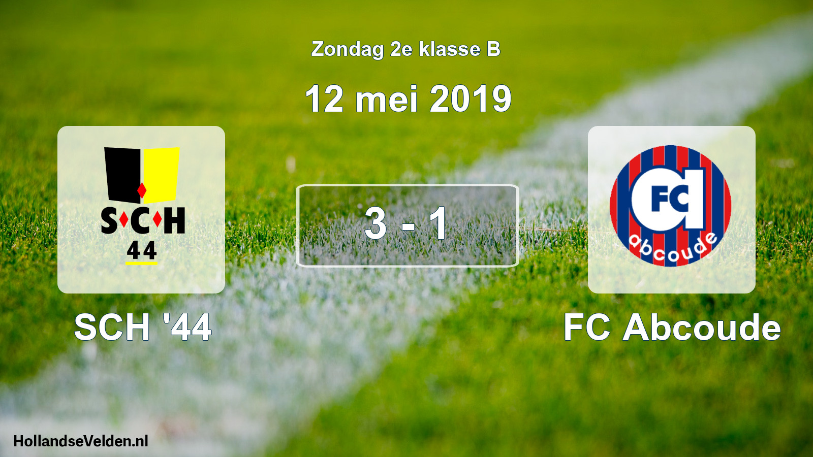 Total number of matches played: SCH '44 - FC Abcoude 3 - 1 (12 May 2019)