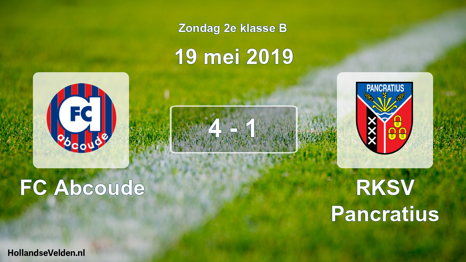 Total number of matches played: FC Abcoude - RKSV Pancratius 4 - 1 (19 May 2019)