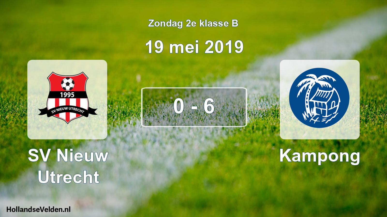 Total number of matches played: SV Nieuw Utrecht - Kampong 0 - 6 (19 May 2019)