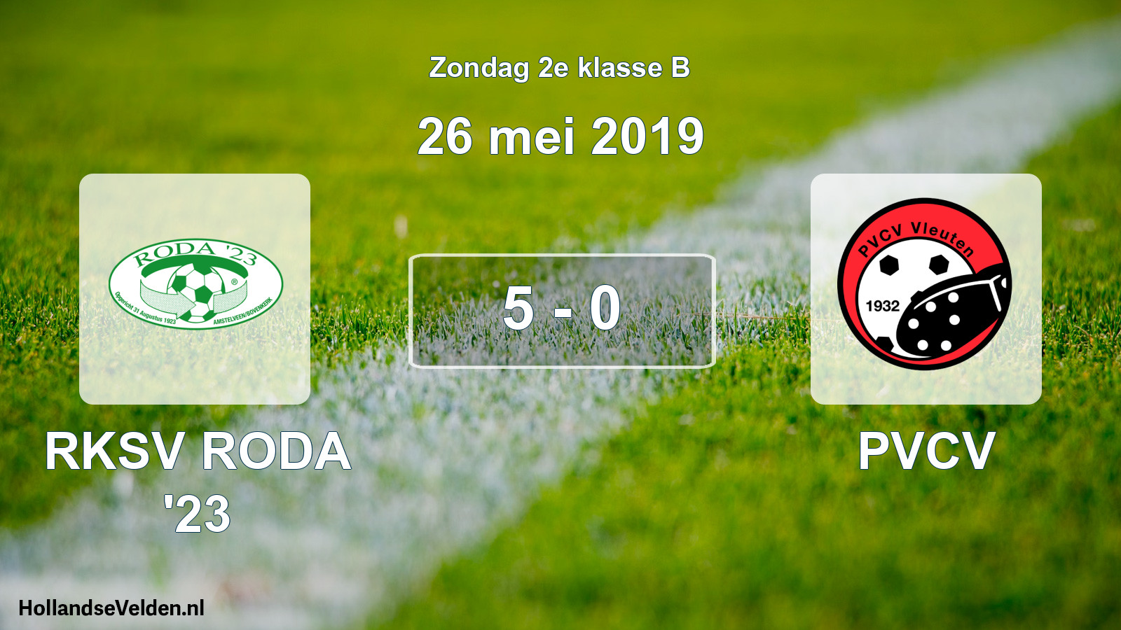 Total number of matches played: RKSV RODA '23 - PVCV 5 - 0 (26 May 2019)