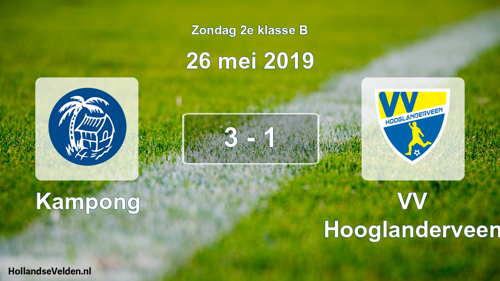 Total number of matches played: Kampong - VV Hooglanderveen 3 - 1 (26 May 2019)