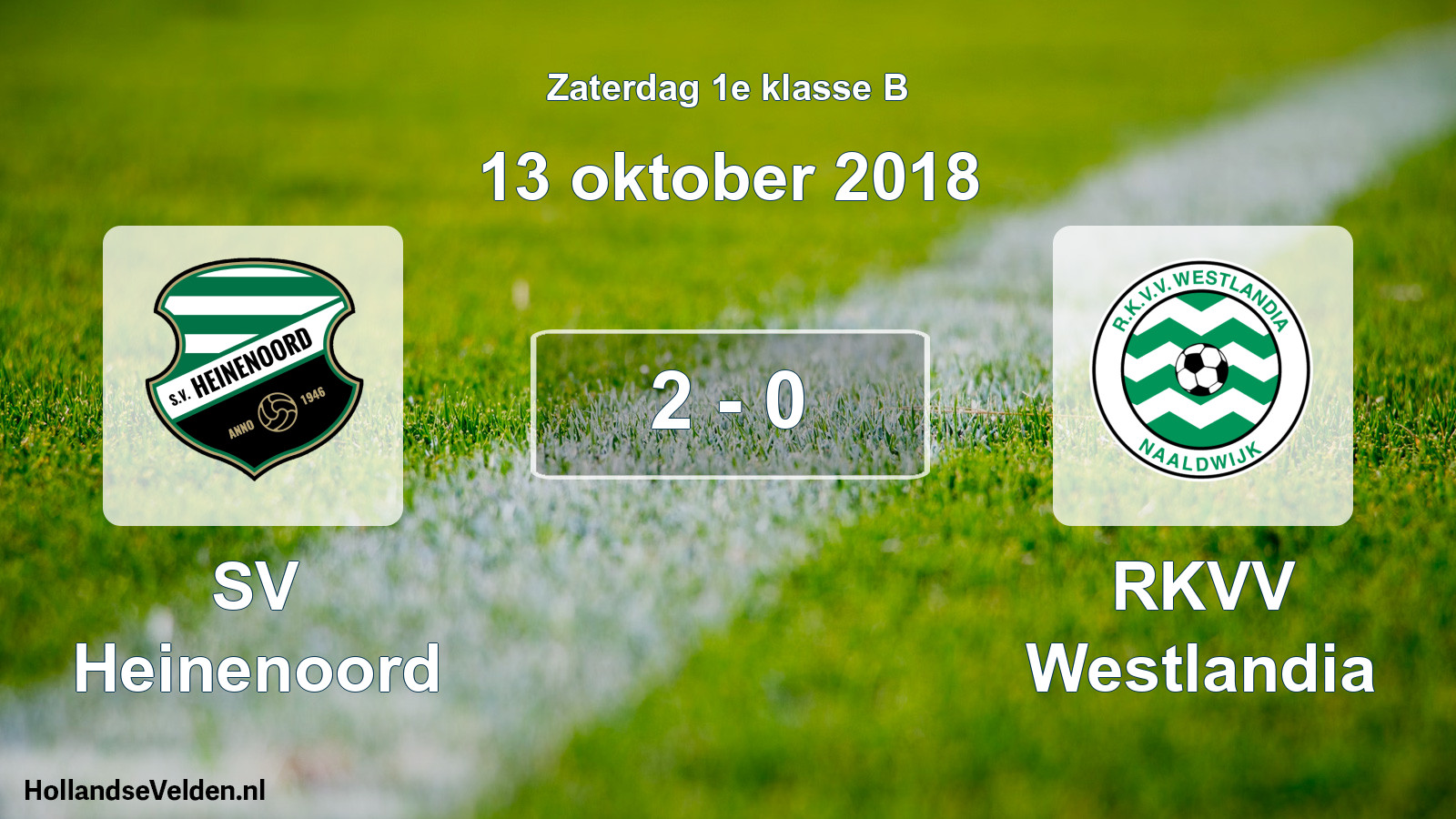 Total number of matches played: SV Heinenoord - RKVV Westlandia 2 - 0 (13 October 2018)