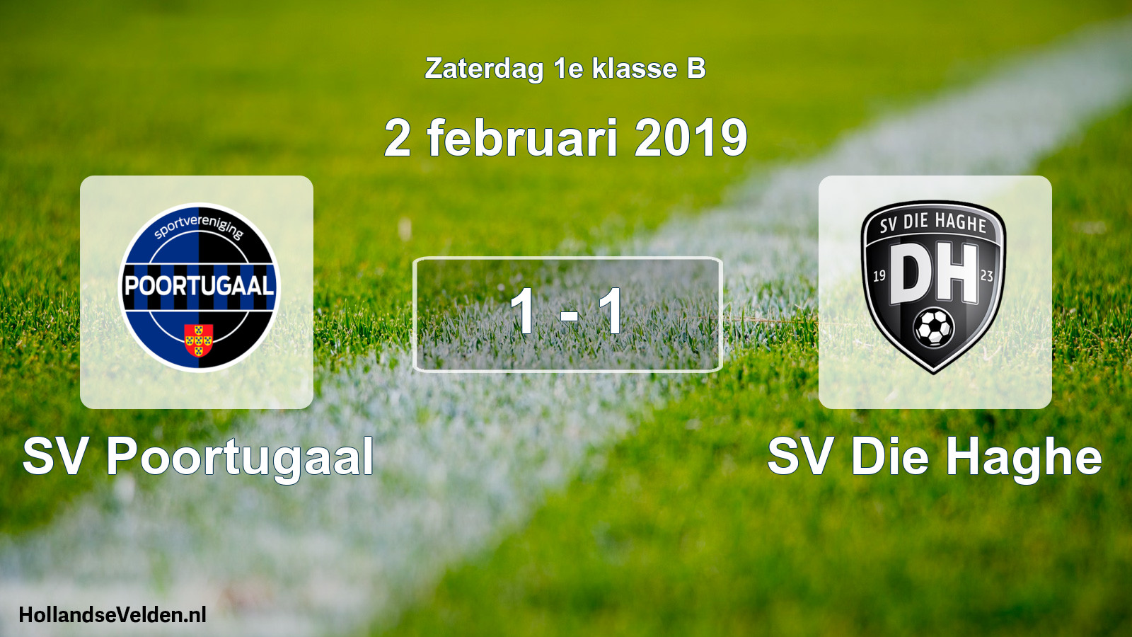 Total number of matches played: SV Poortugaal - SV Die Haghe 1 - 1 (2 February 2019)
