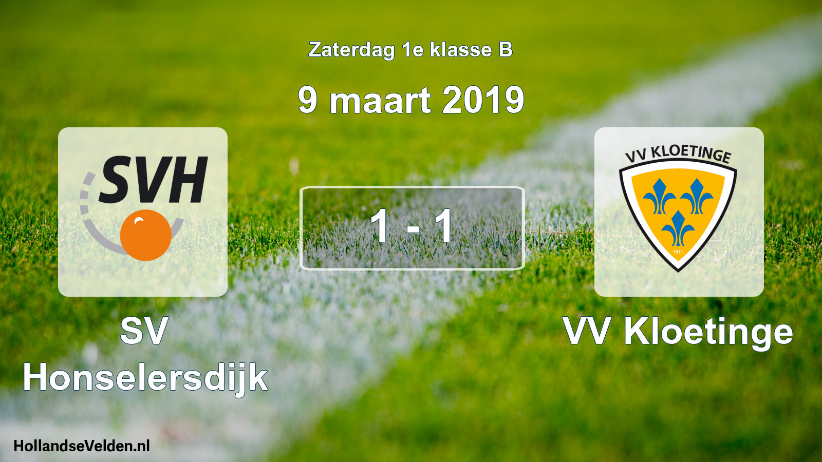 Total number of matches played: SV Honselersdijk - VV Kloetinge 1 - 1 (9 March 2019)