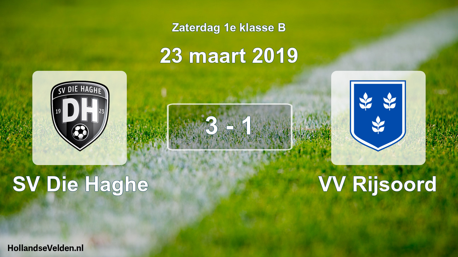 Total number of matches played: SV Die Haghe - VV Rijsoord 3 - 1 (23 March 2019)