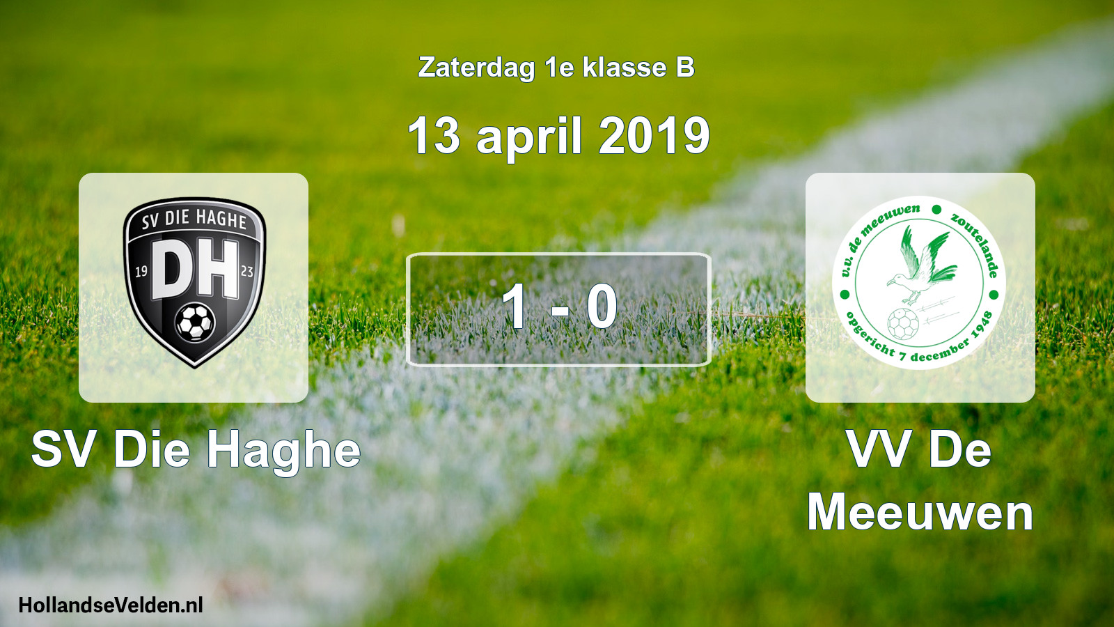 Total number of matches played: SV Die Haghe - VV De Meeuwen 1 - 0 (13 April 2019)