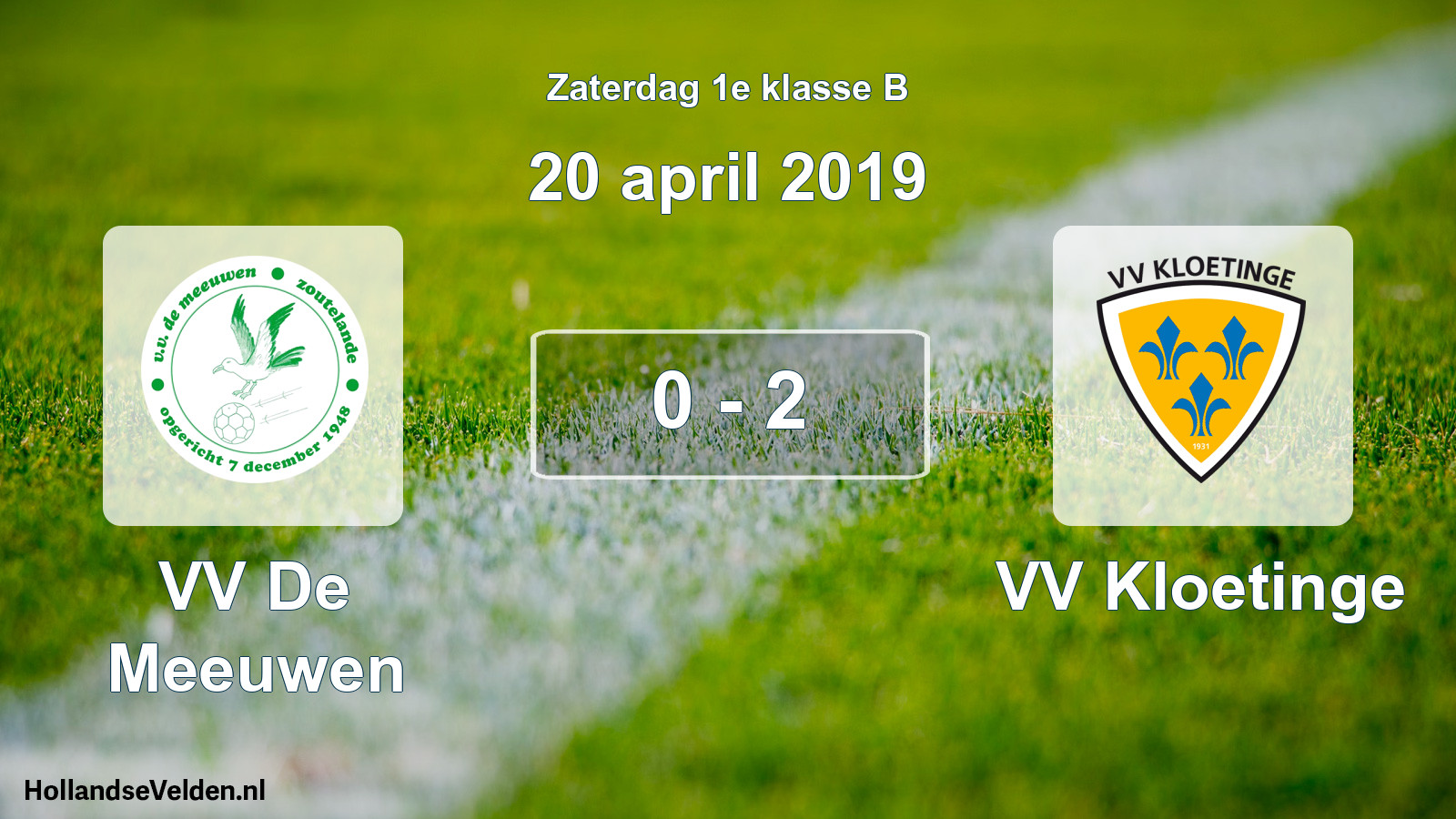 Total number of matches played: VV De Meeuwen - VV Kloetinge 0 - 2 (20 April 2019)