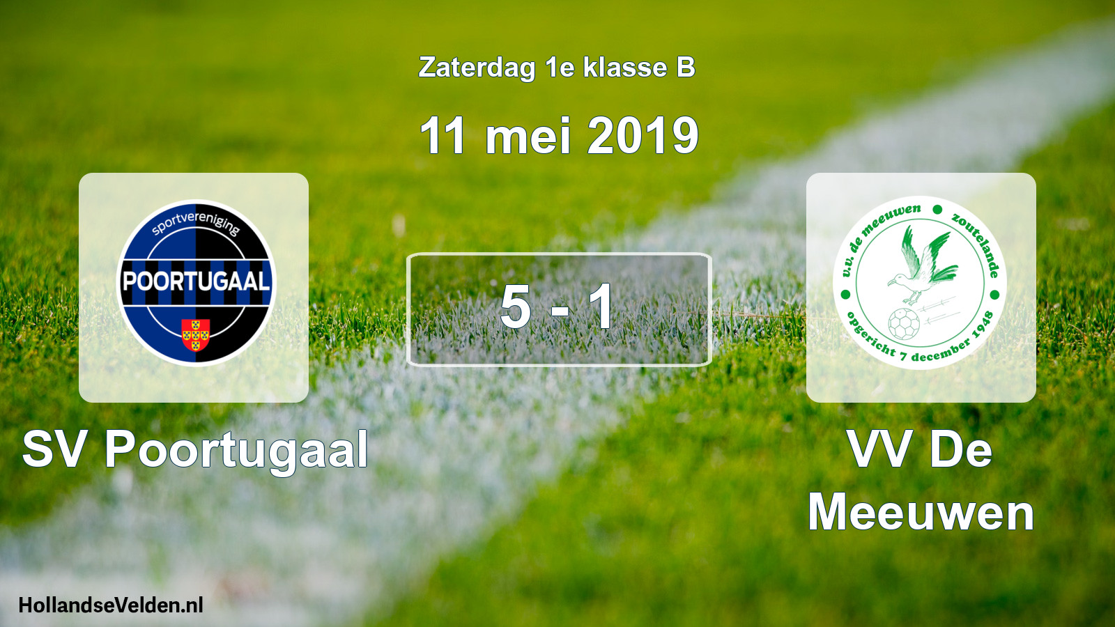 Total number of matches played: SV Poortugaal - VV De Meeuwen 5 - 1 (11 May 2019)