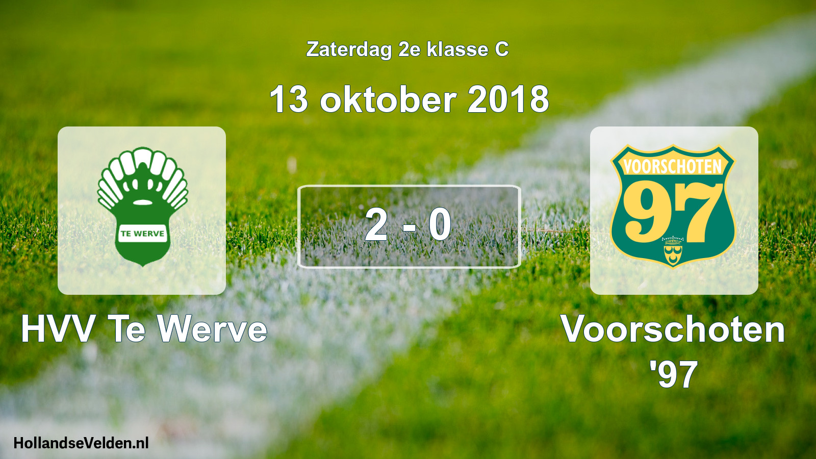 Total number of matches played: HVV Te Werve - Voorschoten '97 2 - 0 (13 October 2018)