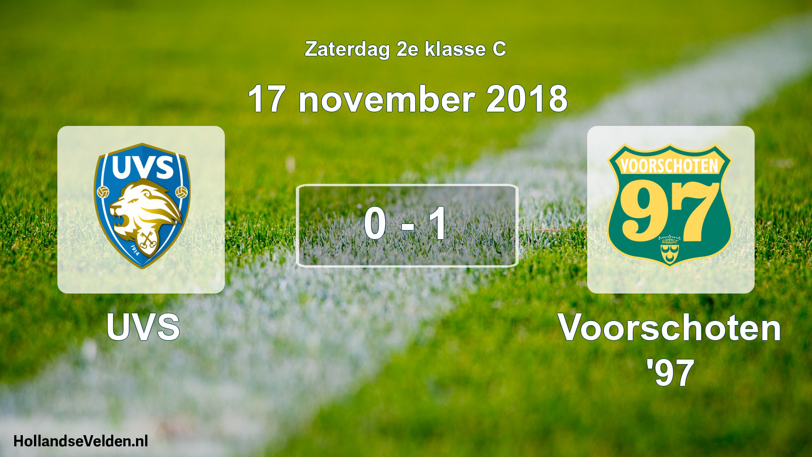 Total number of matches played: UVS - Voorschoten '97 0 - 1 (17 November 2018)