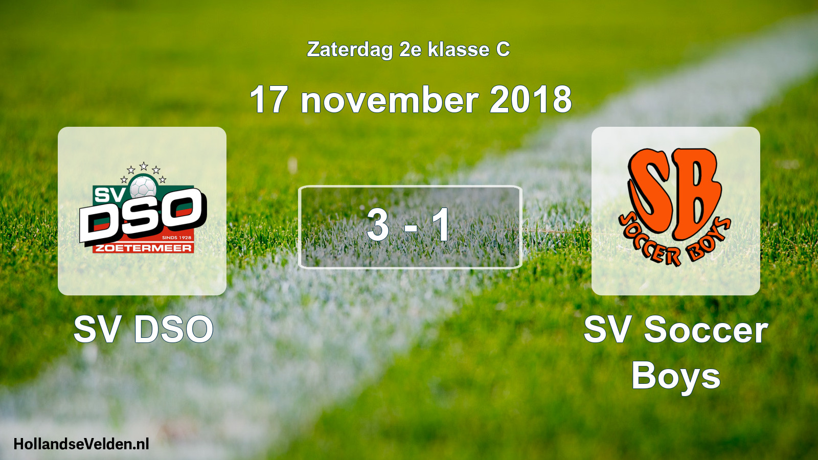 Total number of matches played: SV DSO - SV Soccer Boys 3 - 1 (17 November 2018)