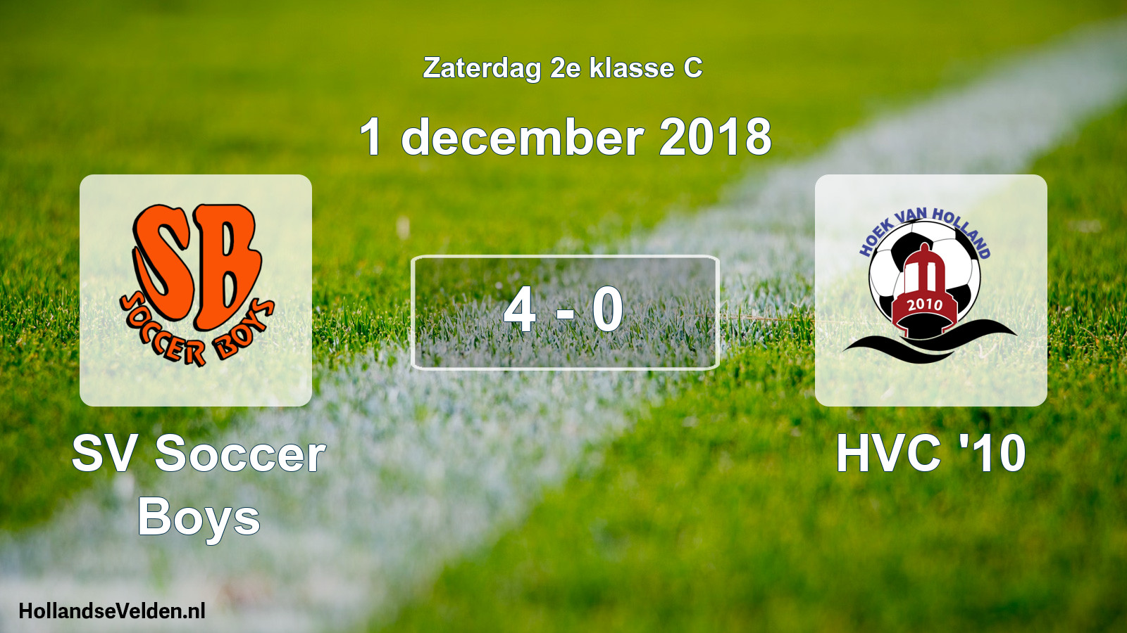 Total number of matches played: SV Soccer Boys - HVC '10 4 - 0 (1 December 2018)