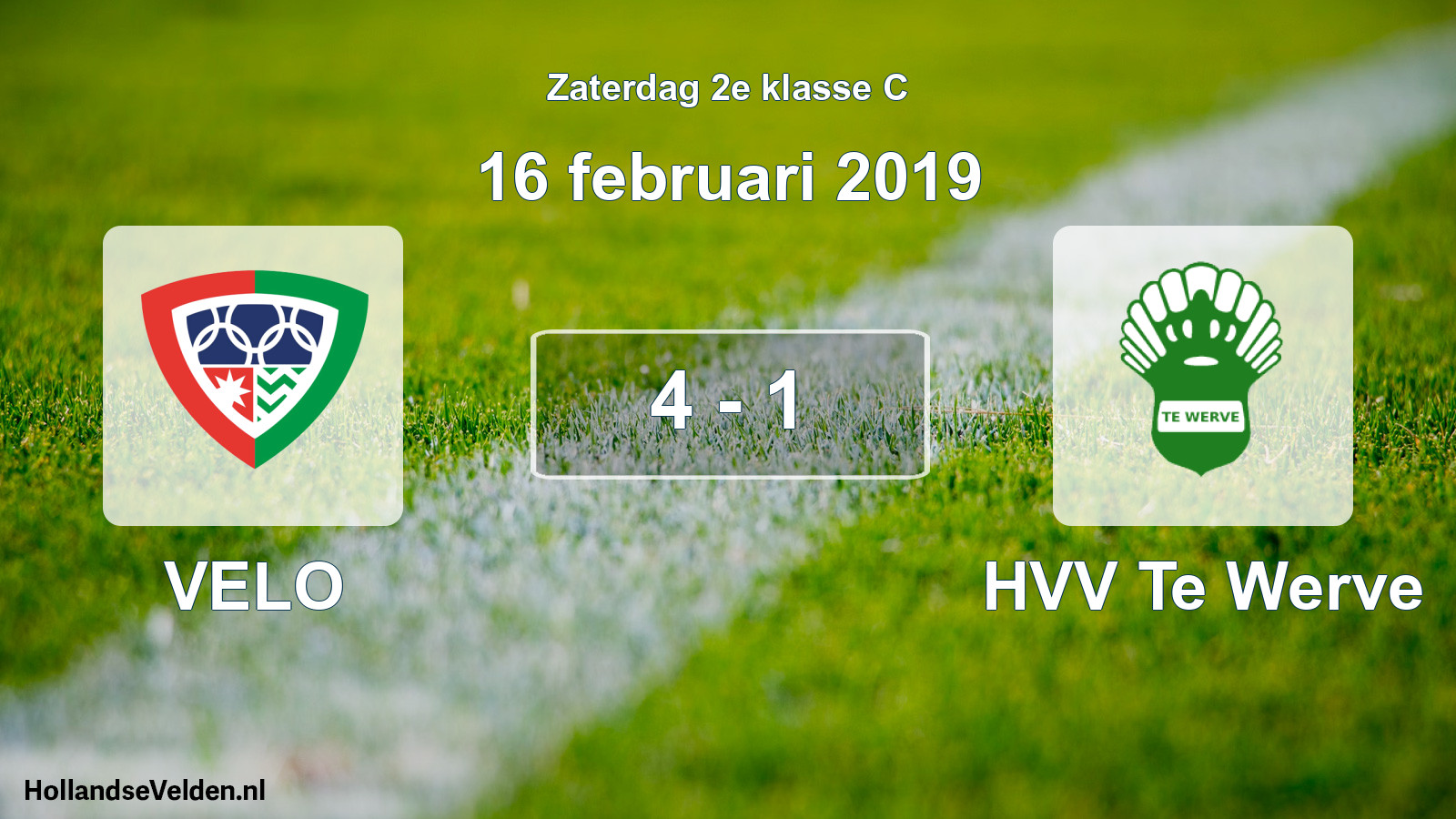 Total number of matches played: VELO - HVV Te Werve 4 - 1 (16 February 2019)