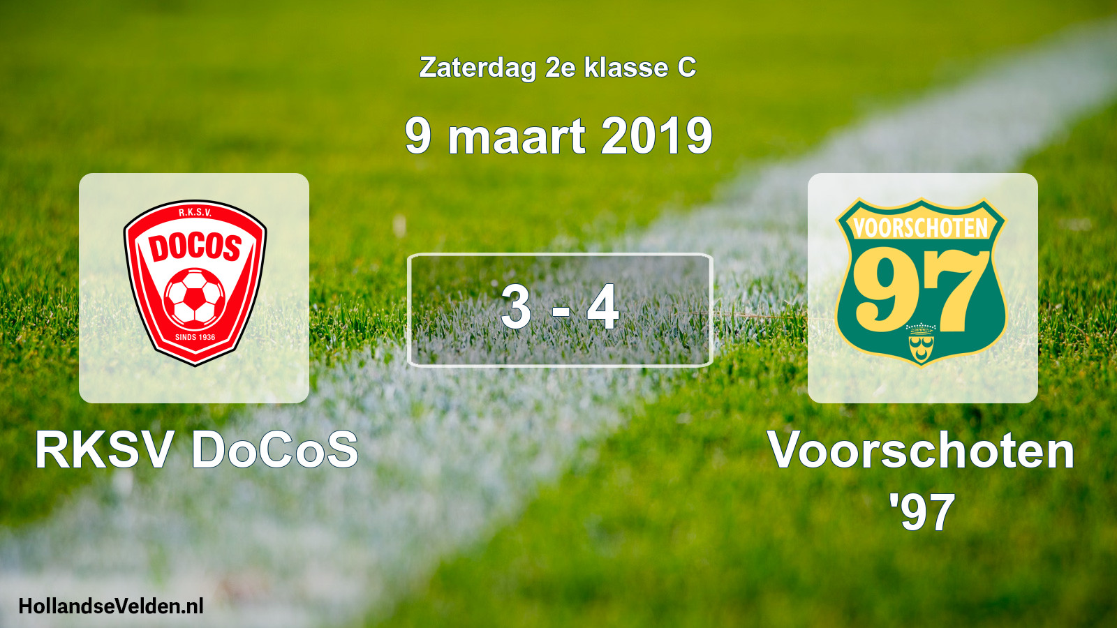 Total number of matches played: RKSV DoCoS - Voorschoten '97 3 - 4 (9 March 2019)