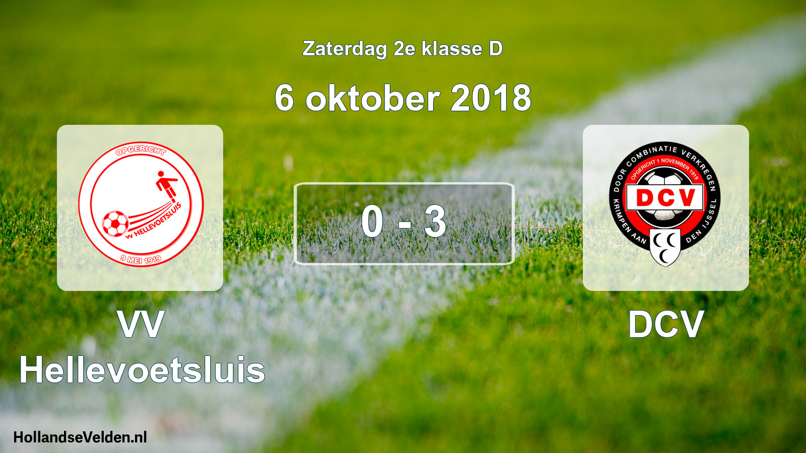 Total number of matches played: VV Hellevoetsluis - DCV 0 - 3 (6 October 2018)