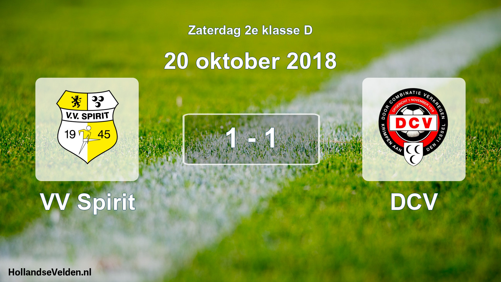 Total number of matches played: VV Spirit - DCV 1 - 1 (20 October 2018)